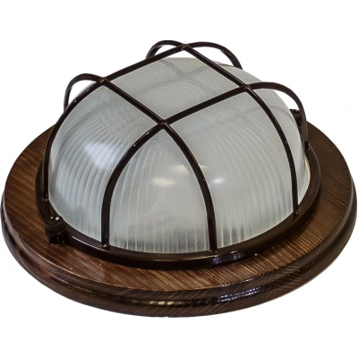 Термостойкий декор светильник НБО 03-60-022 с решеткой, орех 